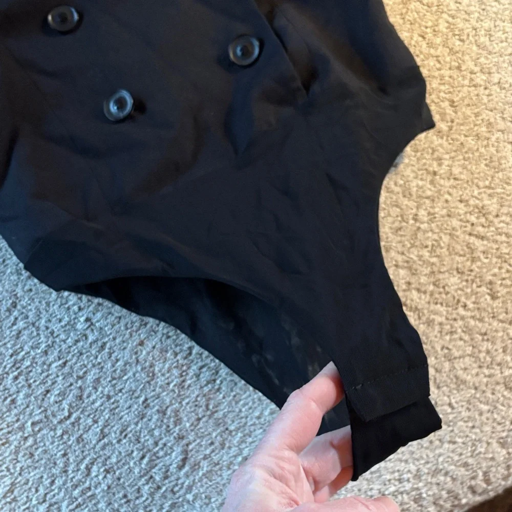Zara XS Black Blazer Bodysuit - Picture 3 of 10